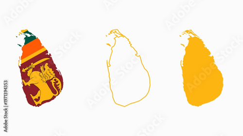 Set of Sri Lanka map isolated on white background, vector illustration design