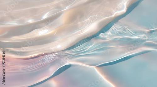 Abstract Fluidity: A mesmerizing close-up captures the dance of light on a flowing surface, evoking a sense of tranquility and ethereal beauty. 