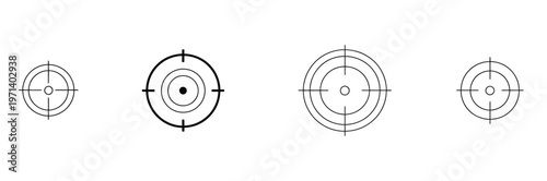 Gun target icon minimal thin line vector design clean stroke outline aiming symbol for shooting accuracy concept