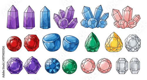 Collection of Assorted Gemstones and Crystals.