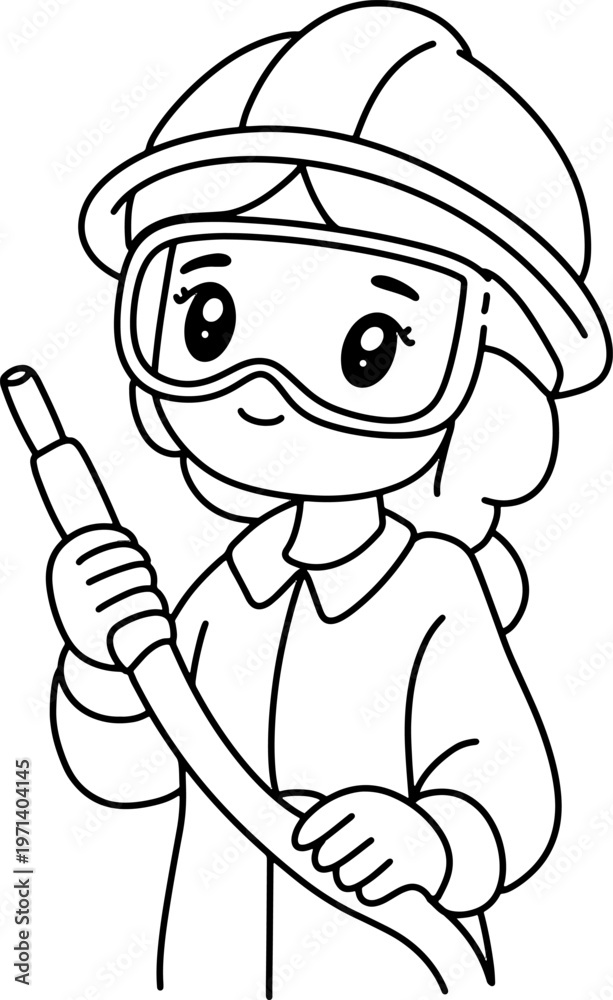Naklejka premium Cute Male Gas Station Attendant