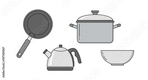 Kitchen Cooking Utensils and Appliances.