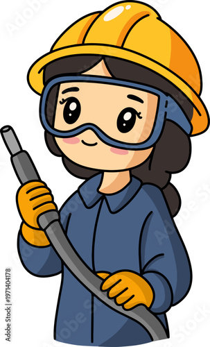 Cute Male Fuel Attendant Worker