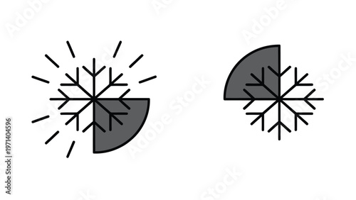 Hot and cold icon minimal editable stroke line and solid flat vector design temperature symbol for climate concept