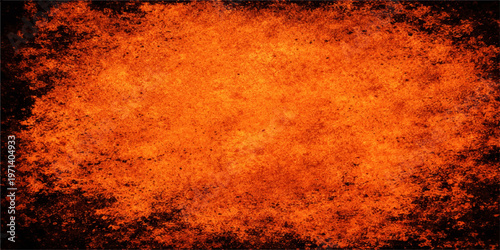 A grunge vintage paper texture with a burning inferno of red and orange flames glowing against a dark dirty metal wall background design