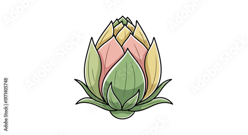 Colorful Artichoke Flower Closeup View.