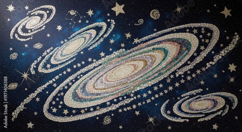 Intricate Mosaic of Shimmering Galaxies and Stars Across the Vast Cosmic Expanse