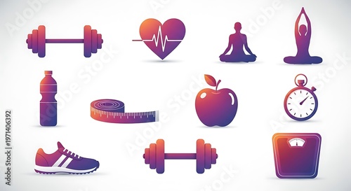 set of fitness and sport icons