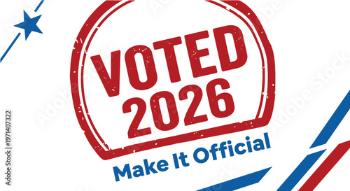 Geometric Stars and Stripes Inspired Poster for Midterm Election 2026, Abstract American Style Design Poster for Midterm Election 2026 Voting