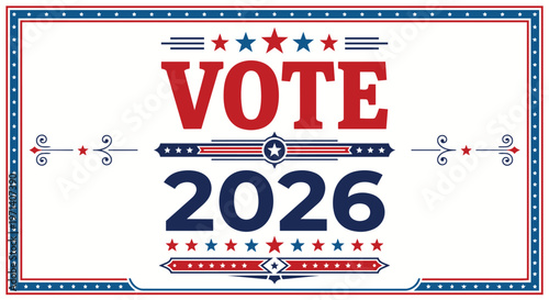 Vintage Concept Poster for Midterm Election 2026 Vote Awareness, Creative Identity Voting Poster Design for Midterm Election 2026 Campaign, Vintage Style Poster for Midterm Election 2026