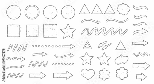 Collection of various line icons.