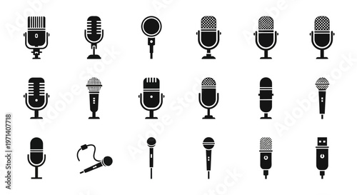 Collection of various microphone types.