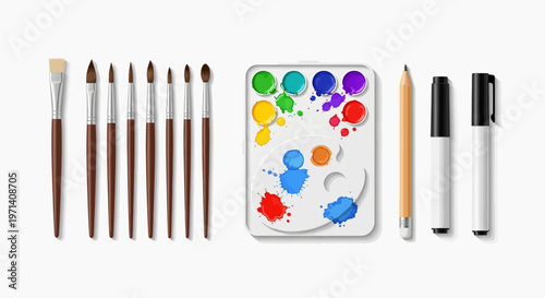 Paint Brushes and Art Supplies.