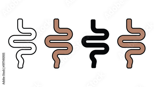 Intestine icon vector human digestive system symbol for stomach health gastroenterology medical care internal organ design