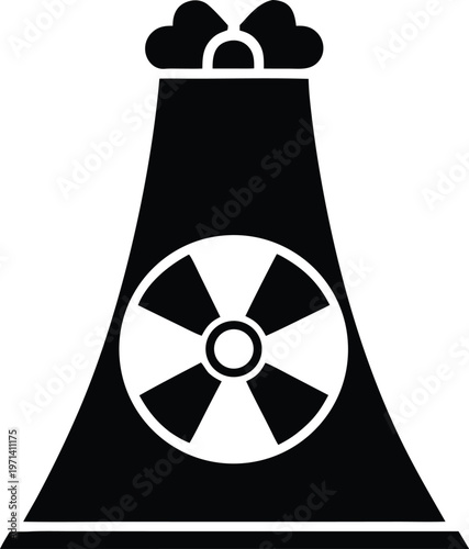 Nuclear power plant radiation symbol icon vector illustration