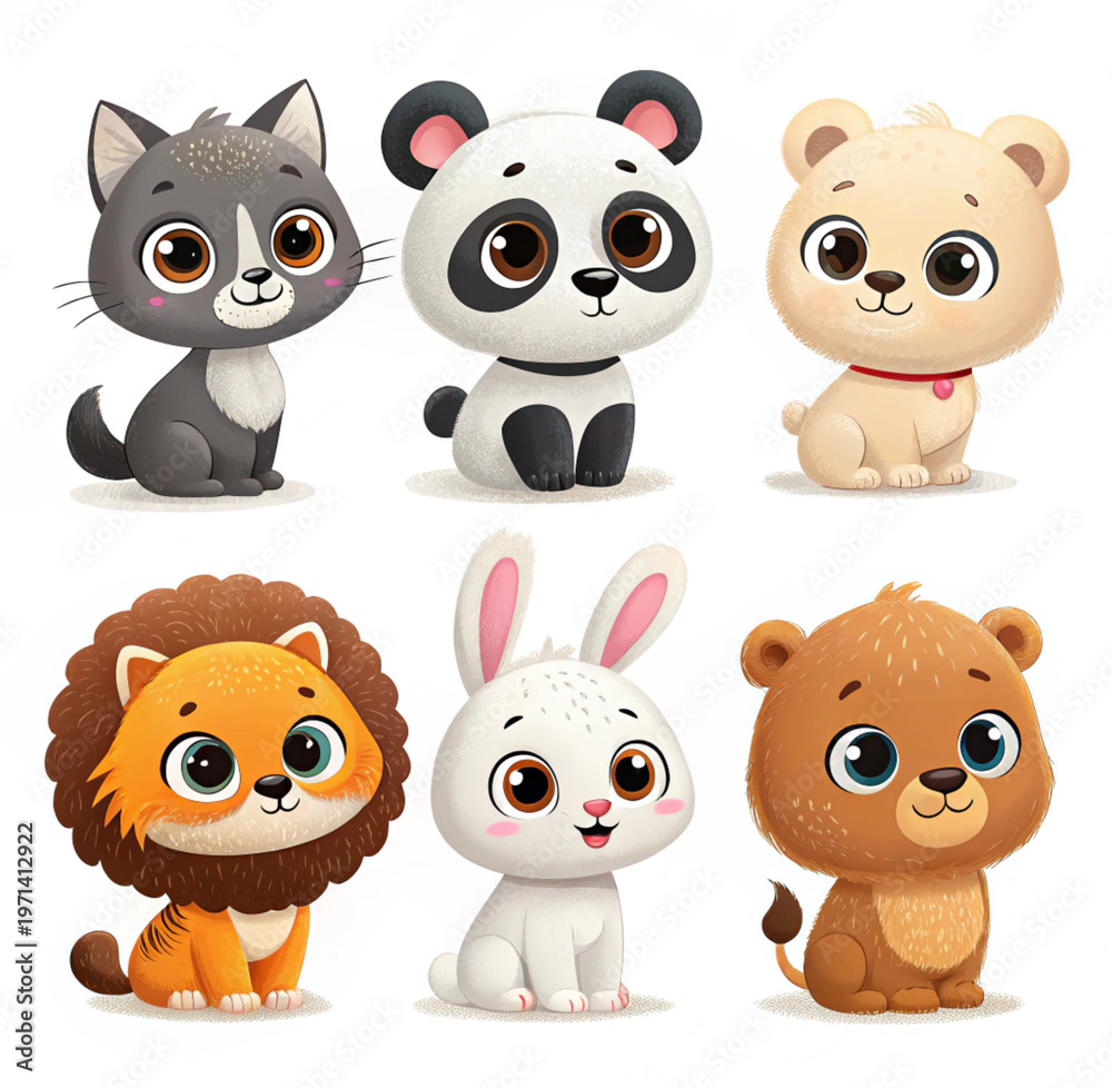 Fototapeta premium set of cartoon animals