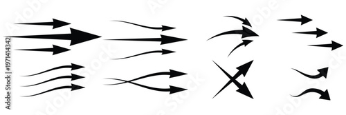 Arrows set vector illustration.Illustration set of arrows.Stylized arrow sign direction collection.