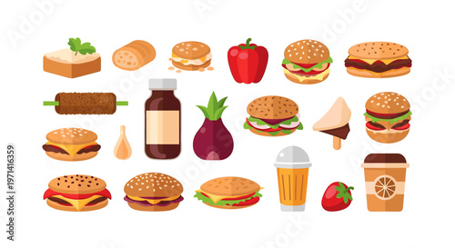 A digital illustration of two cheeseburgers on a white background, perfect for food-related marketing or advertising materials.