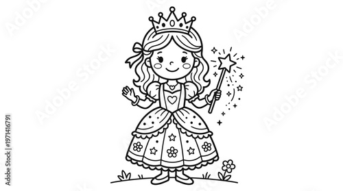 Little girl dressed as princess.