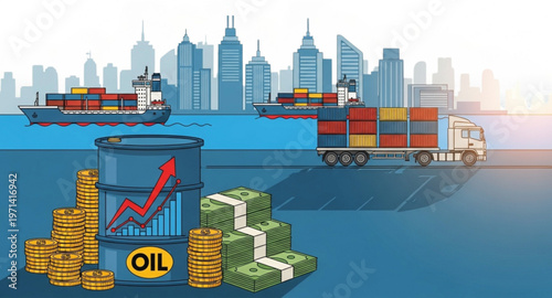 Business Success Oil Industry Growth Vector