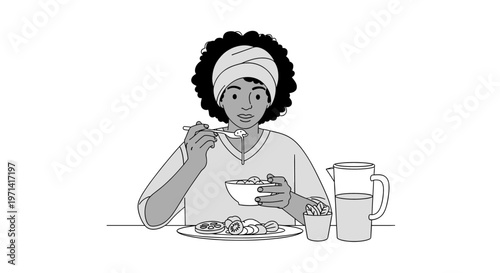 A person meditating in a peaceful outdoor setting, conveying a sense of calm and tranquility.