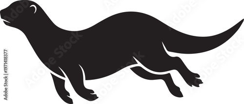 Otter Silhouette Swimming Aquatic Animal Vector