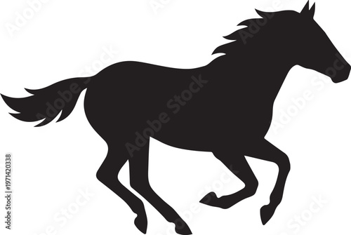 Galloping Horse Silhouette Equestrian Vector Shape