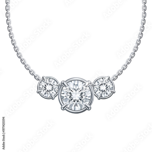 Elegant necklace with three sparkling gemstones on a delicate chain