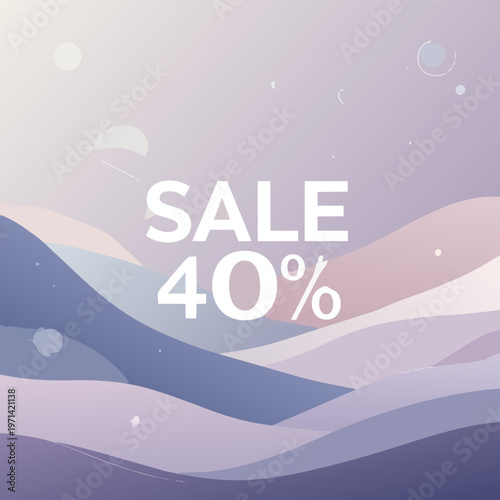  Diseño promocional con texto de descuento en estilo moderno.
