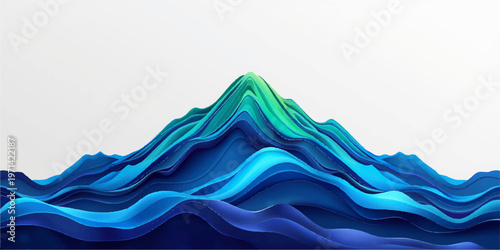 Artistic blue ocean wave illustration featuring a liquid vector pattern with elegant curves and motion texture for a modern sea water backdrop design