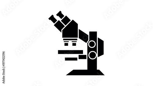 Black silhouette of a microscope science