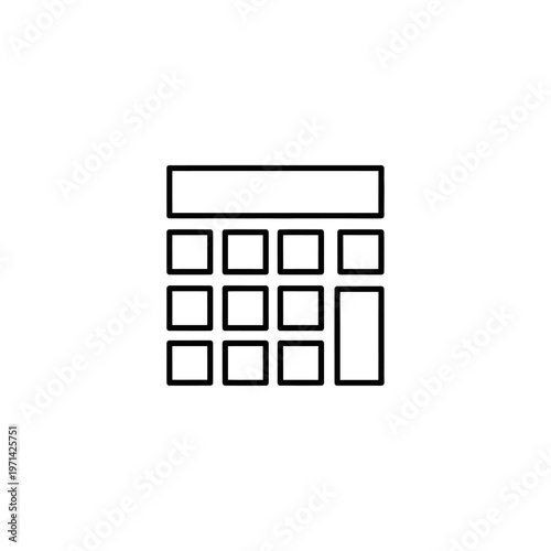 Minimalist calculator icon on white background for financial calculations