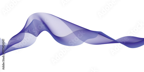 A smooth abstract design featuring a blue wave pattern with flowing silk lines and light smoke swirls in a motion vector illustration