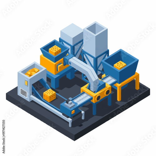 Bild auf Leinwand Automated Industrial Manufacturing Production Line System.
