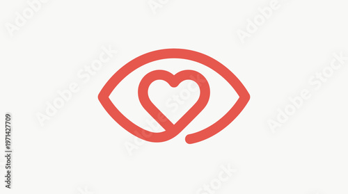 Heart in an Eye Logo Design on White Background