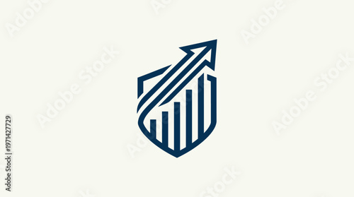 Abstract Financial Growth Logo on Cream Background