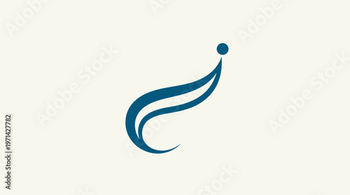 Abstract Swirl Leaf Logo Minimalist Design