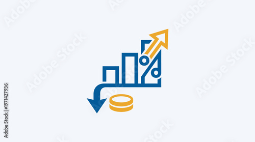 Financial Growth and Decline Concept