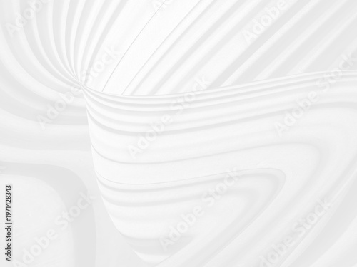 Clean fashion woven beautiful soft fabric abstract smooth curve shape decorative textile white background