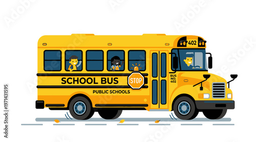 Yellow School Bus Vehicle Transportation.