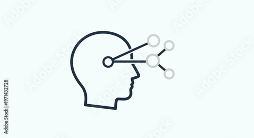 Brain with molecular structure inside head.
