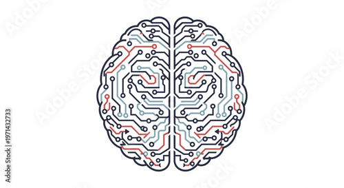 Circuit board brain illustration design.