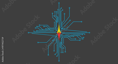 Circuit board design with connections.