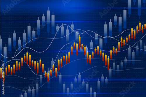 Abstract graph with the growth of indicators. It is used in the topics of economics, investment and data analysis.