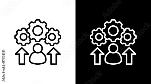 Skill Development White Icon Set Design