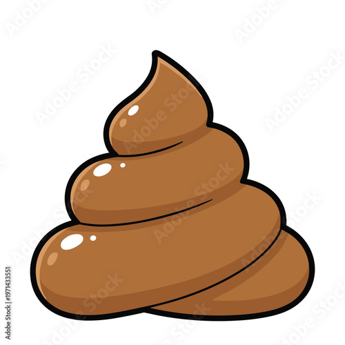 Illustration of a cartoon pile of poop, a funny vector graphic.