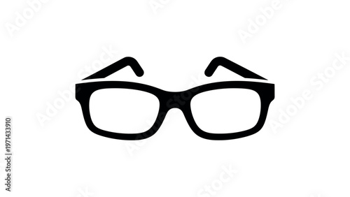Black silhouette of eyeglasses spectacles
