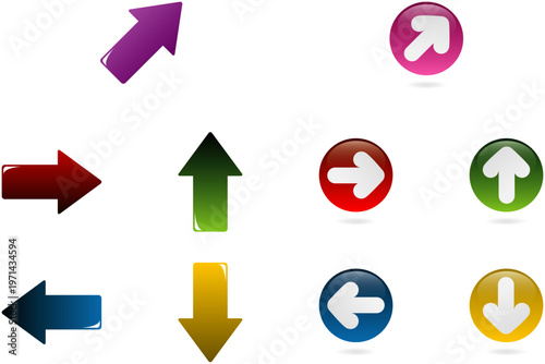 A collection of colorful arrows pointing in different directions