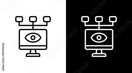 Network Monitoring White Icon Set Design