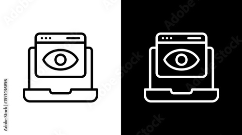 Application Monitoring White Icon Set Design